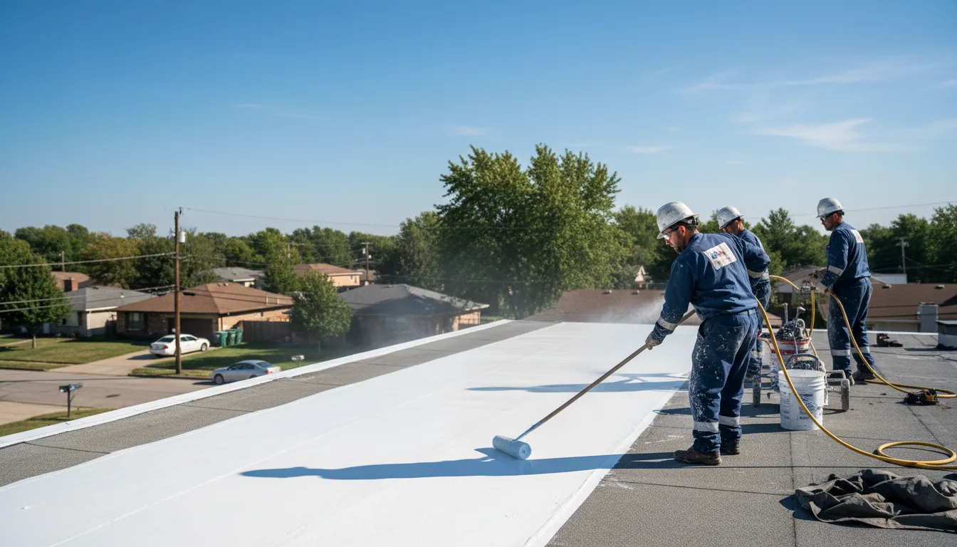 Commercial roof coating in Cantrall, IL near me